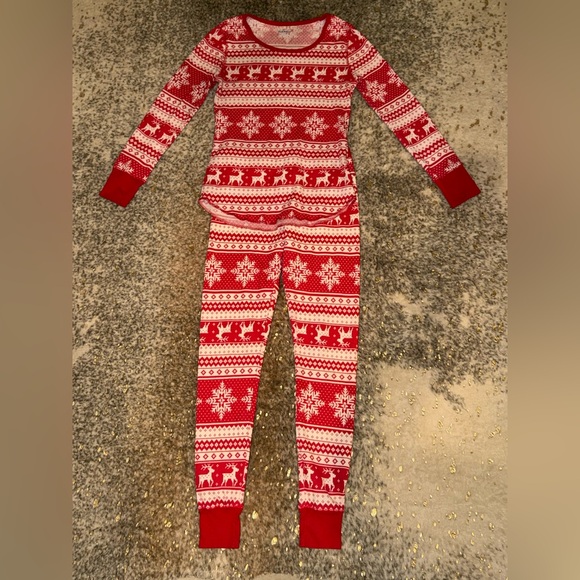 Old navy Red and White Patterned pajama set size s - Picture 2 of 16